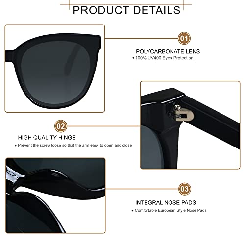 LYZOIT Oversized Cat Eye Sunglasses for Women Big Large Cateye Frame Shades 2 Pack Fashion Vintage Sun glasses3