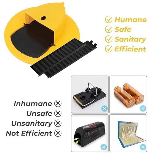 Rpin RPIN-03 Mice Mouse Trap Bucket Lid,Mouse Trap Bucket Flip Lid,Auto Reset Multi Catch Humane Rat Trap thumb #3