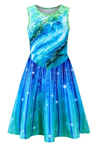 AIDEAONE Mädchenkleid Sommerkleid Mädchen Meerjungfrau Kleid...