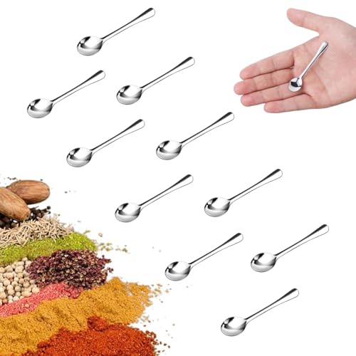 Mini Spoon, Spoons, 10 Pcs Cute Small Spoons for Spice Jars, 7.5cm Tiny Spoon for Salt and Spices, Practical Mini Spoons for Sugar and Honey