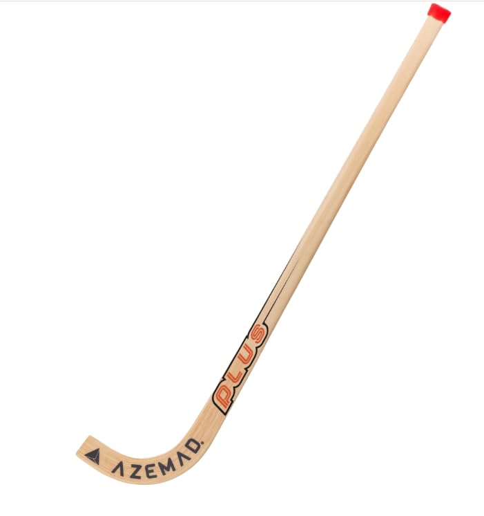 Stick de madera Azemad Plus con pala reforzada para jugador de hockey patines