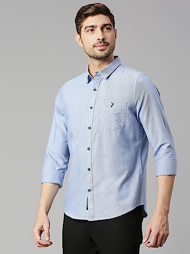 Image of Thomas Scott Men Premium Slim Fit Solid Cotton Twill Full Sleeve Shirt