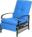 Incbruce Outdoor Patio Rocking Chair 2 Piece Wicker Rocking Bistro Set with Washable and Thick Cushion, Garden Conversation Sets with Teal Seat Cushion