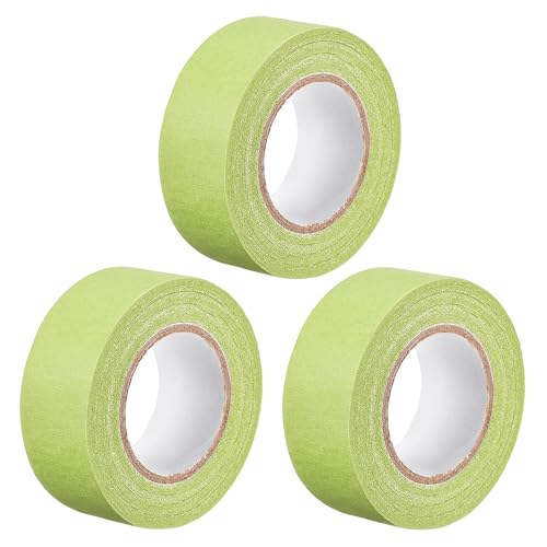 Image of uxcell 3Pcs 25mm 1 inch Wide 20m 21 Yards Masking Tape Painters Tape Rolls Light Green
