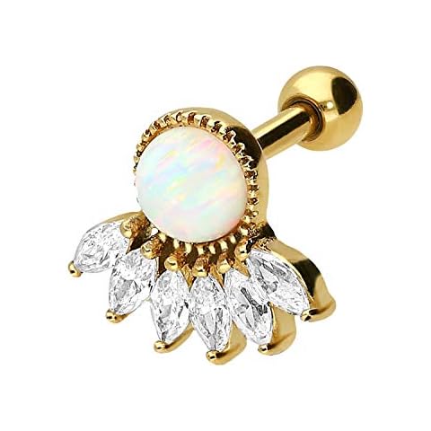 PIERCINGLINE Surgical Steel Ear Plug with Crystals Cover