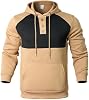 Sudadera con capucha para hombre, bloque de color, con bolsillo canguro, ajustada, deportiva, con dobladillo fruncido 2