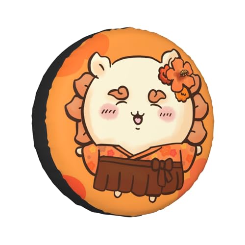 タイヤカバー ちいかわ シーサー スペアタイヤカバー おしゃれ タイヤ収納 防塵 防水 防紫外線 日焼け止 汚れ防止 劣化対策 タイヤバッグ 持ち運び便利 取付簡単 カー用品 14〜17インチ 屋外 軽自動車 普通車 汎用 14インチ:直径60-69cm