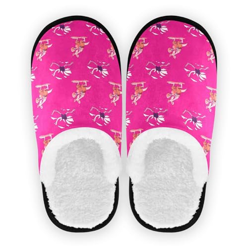 Ostrich Boxing Kangaroo Fuzzy House Slippers Warm Slippers for Women's Men's Cozy Shoes