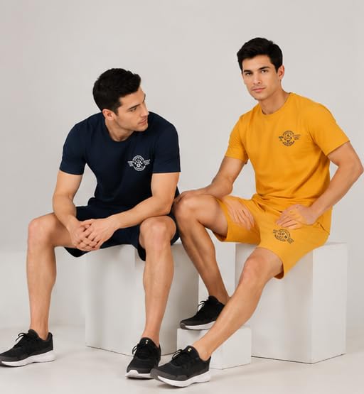 Image of London Hills Shorts Pant for Men Cotton Blend with Side Pockets | Shorts for Men | Half Pant for Man | Shorts' for Mens Stylish | Gym Short's for Man Workout | Boxer Shor'ts for Man's | Green, Navy