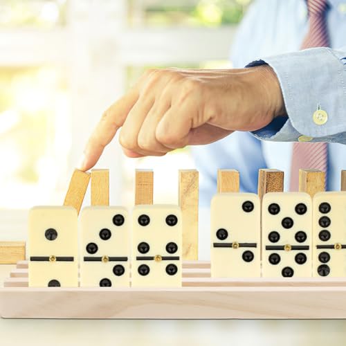 Juego Organizador de Fichas Mexican Train Domino Madera miniatura 5