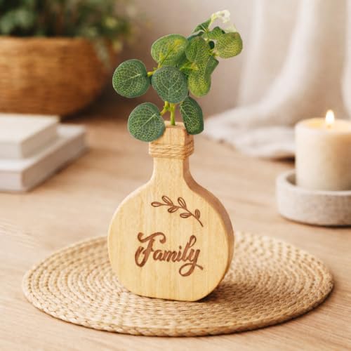 Image of CraftVatika Home Decoration Items for Living Room Wooden Decoratve Showpiece for Home Office Decor Artificial Faux Flower Holder Wall Shelf Corner Birthday Housewarming for Man Woman