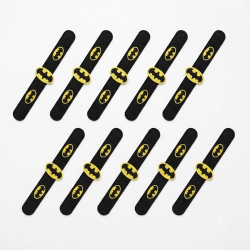 Image of Batman Slap Band Rakhi and Friendship Band Pack of 10 | Return Gift for Boys | Raksha Bandhan and Birthday Party Favour
