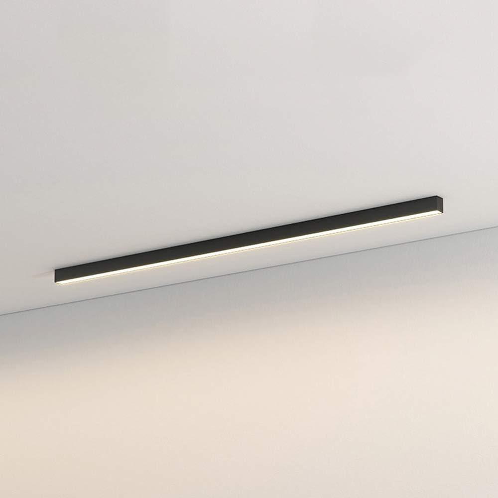 Plafondnier LED linéaire en métal noir 210cm avec éclairage variable pour grand salon