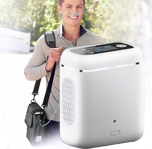 Tragbarer Sauerstoffgenerator für Zuhause und Reisen, 1-5L Dual-Modi mit Batterie für bequeme Sauerstoffversorgung