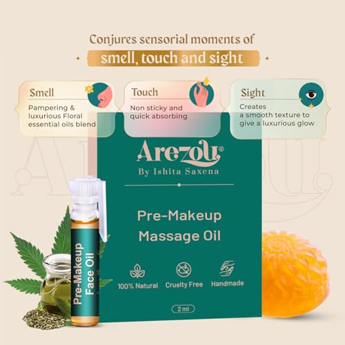 Image of Arezou Pre-Makeup Face Oil & Soap Mini Kit - Natural Hydrating Primer with Cedarwood Essential Oil for Smooth, Glowing Skin | Face Oil 2ml + Gentle Cleanser Soap 25g | Organic Skincare, Travel-Size Gift Set for Radiance & Deep Moisture