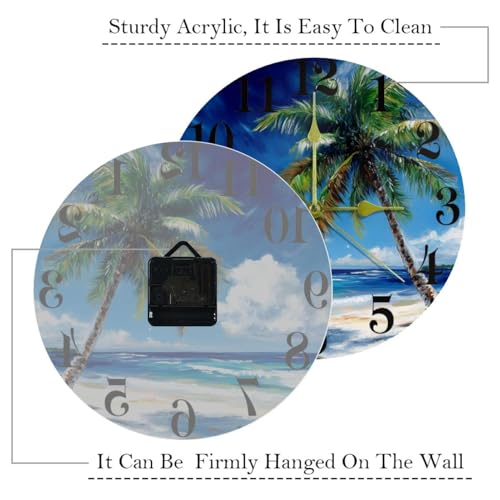 Horloge murale originale plage idée cadeau maison et bureau - 6