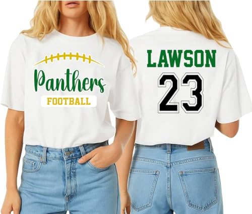Football Mom Shirt, Custom American Football Name and Number Shirts, Personalized Women Tee, Game Day Shirt Senior Gifts2