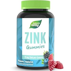 Zink Gummibärchen für Haut Haare Nägel – 120 Stk hochdosiertes Zink mit 22 mg Zinkcitrat als Alternative zur Kapsel – stärkt das Immunsystem/bei unreiner Haut – vegetarische Gummies