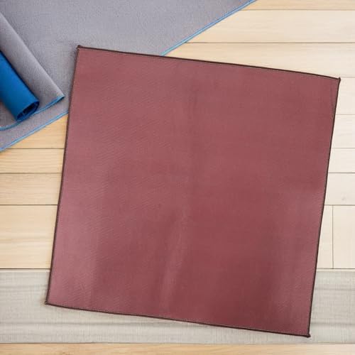 BESPORTBLE Square Brown Mahjong Table Mat with Noise Reduction and Anti-Slip Cloth Surface, Thickened Game Table Playing Mat for Gathering Events and Clubs - 4