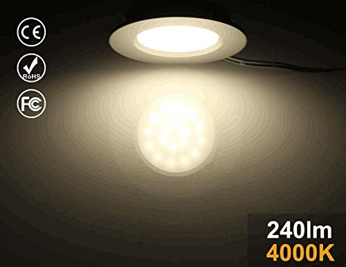 ALOVECO LED RV Boat Ceiling Light 12V LED Recessed Cabinet Lights Waterproof Ultra-Thin LED Interior Lighting for Motorhome Sailboat Yacht 3000K Warm White Case of 12 Packs - Thumbnail 5