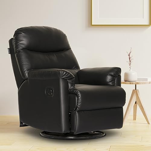 Recliners India - Wave Single Seater Recliner Sofa | 3 Modes of Comfort | Manual Recliner Chair | Swivel & Glider | Living Room Recliner Sofa | 1-Year Manufacturer Warranty | Colour- Black