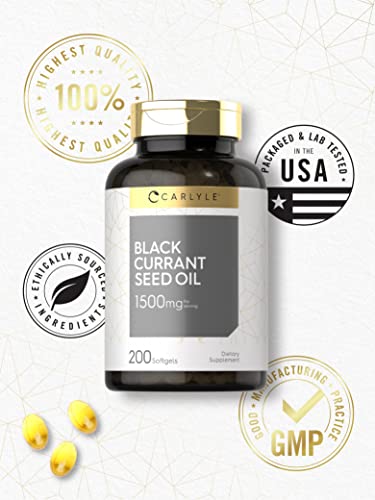 Carlyle Black Currant Oil Softgels | 1500Mg | 200 Count | Non-Gmo And Gluten Free Formula | Black Currant Seed Oil #TOP4