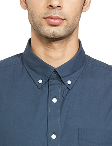 Image of Marks & Spencer Mens Solid Polyester Blend Collared Neck Regular Fit Easy Iron Shirt (Pack of 2)