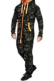 Amaci&Sons Herren Overall Jumpsuit Jogging Onesie Trainingsanzug Camouflage 3001 Camo Khaki M