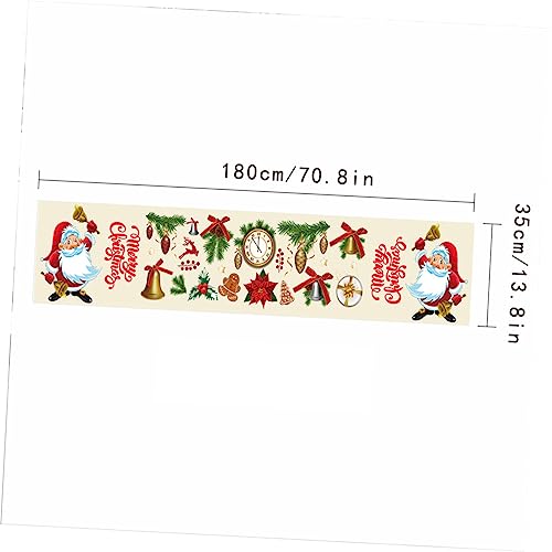 Chemin de table de Noël lavable anti-tache en polyester rouge 5pcs
