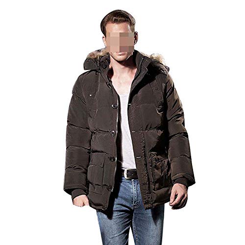 Preisvergleich Produktbild Benfa Herren Winter Kapuzenjacke Baumwolle Daunenjacke beiläufige verdicken windundurchlässiges Mantel Warm Außen,Kaffee,XXL