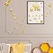 SUPERDANT Colorful Bee Wall Decals Hive Theme Wall Stickers Honeybee Decor Peel and Stick Vinyl Decals for Nursery Kindergarten Bedroom Living Room Honey Shop Kids Room Decorations 35.4x11.4in