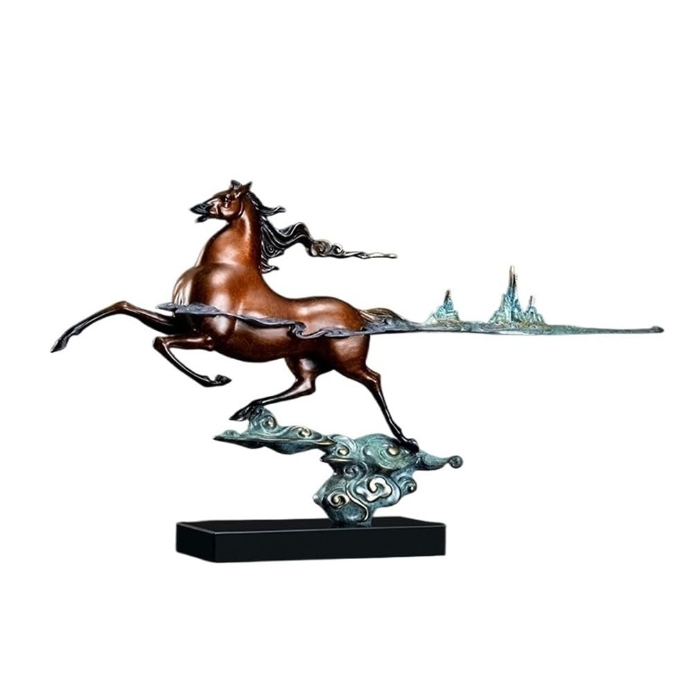 CHICKEN Bronze Living Room Ornaments Home Bronze Horse Ornaments Living Room Handmade Statue Display Cabinet Office Desktop Decoration Crafts Ornaments to Attract Wealth(B)