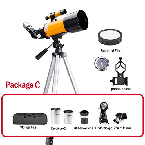 Telescopio Refractor 70mm con trípode ajustable y 2 oculares miniatura 3