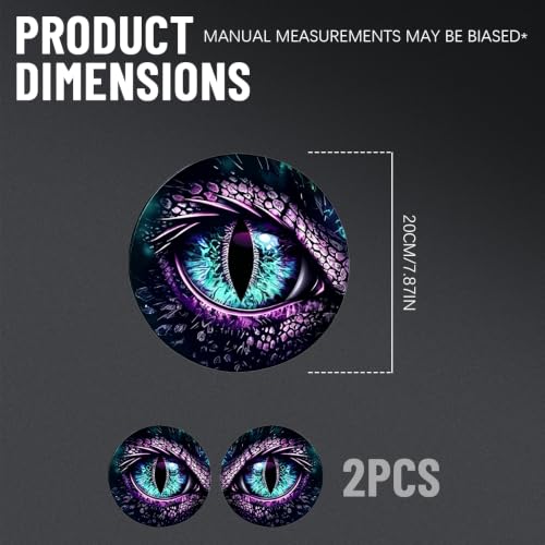 Image of 2PCS Beast Eyes Headlight Decals, 3D Stereo Eyes Headlight Decal Stickers, Car Body Window Bumper Decoration Stickers, Car Accessories Round Headlight Decal for Jeep Wrangler (Purple /Animal Eyes)