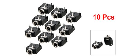 uxcell 10 Pcs Conector Jack Estéreo 3.5mm PCB Mount Hembra miniatura 2