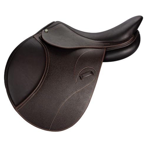 Schneiders Pinnacle Adjustable Gullet Close Contact Saddle | Horse-Friendly Fit | Premium Leather Craftsmanship for Equestrian Enthusiasts | Color Havana | Regular | Size 16.5