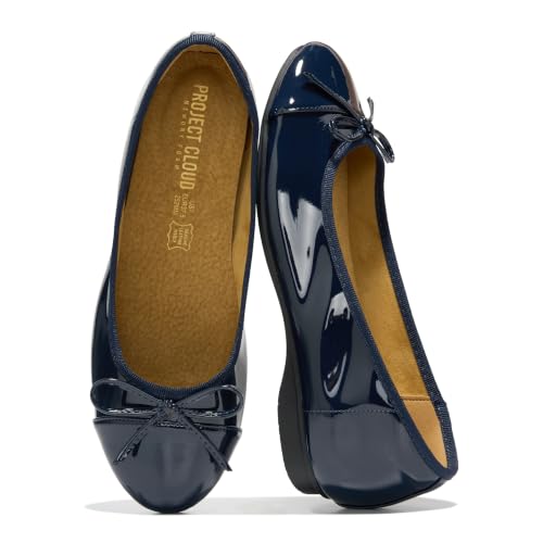 Image of Project Cloud Ballet Flats for Women Shoes - Genuine Leather Insole and Lightweight Mary Jane Flats - Non-Slip and Comfortable Womens Shoes