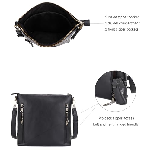 JESSIE & JAMES Large Concealed Carry Purse for Women Multi Pocket Concealed Carry Crossbody Bag4