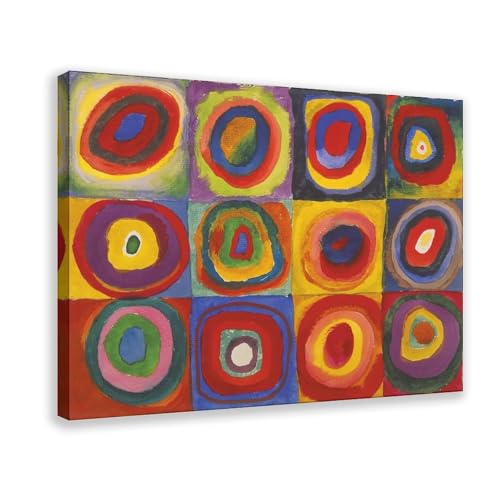 Toile Kandinsky cercles concentriques pour réveiller la décoration de votre salon moderne