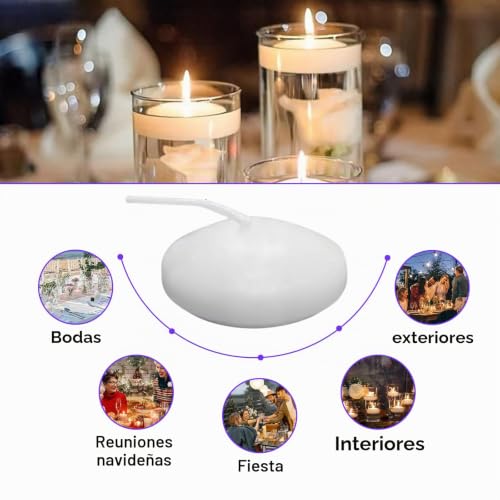 Miniatura 7 de Velas Flotantes Blancas, 30 Unidades Velas Flotantes, Velas Flotantes Sin Humo, Velas Flotantes De 3,8 X 1,5 Cm, Velas Flotantes Blancas Para Decoración, Velas De Agua Para Bodas