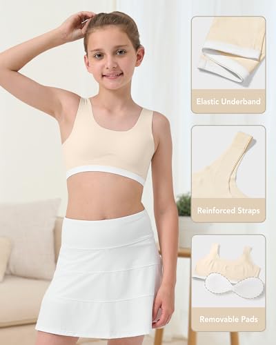 SALIA GIRL Training Bras for Girls 10-14 Soft Teen Sports Bras 14-16 with Removable Pads, Seamless Comfort Fit2