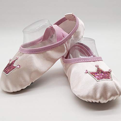 Happyyami 1 par de sapatilhas de balé de cetim para crianças pequenas, elásticas, sapatos de ioga, e