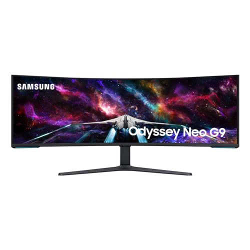 SAMSUNG 57″ Odyssey Neo G9 Series Dual 4K UHD 1000R Curved Gaming Monitor, 240Hz, 1ms with DisplayPort 2.1, Quantum Mini-LED, DisplayHDR 1000, AMD FreeSync Premium Pro, LS57CG952NNXZA, 2023