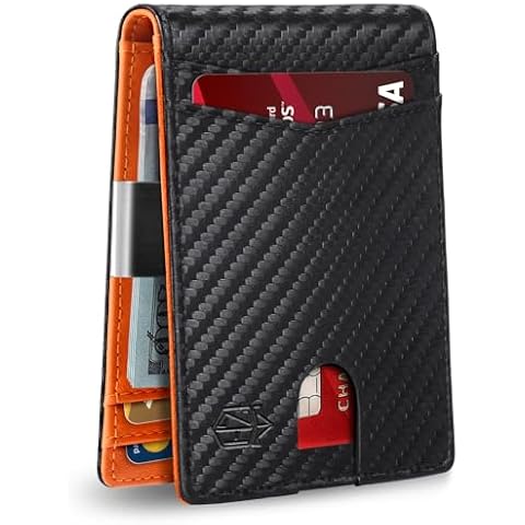 Zitahli Slim Wallet for Men Gifts 12 Card Slots ID Window With Money Clip Minimalist RFID Front Pocket Bifold Leather Small Thin Gift Box Dad Birthday Christmas Regalos Hombres Cover