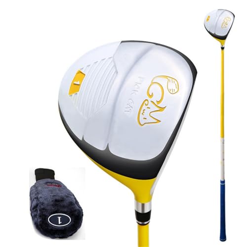 Golfschläger Holz Nr. 1, Driver/Hybrid für Rechtshänder, 3-12 Jahre, Anfänger, Jungen und Mädchen, mit Carbonschaft und Schlägerhaube