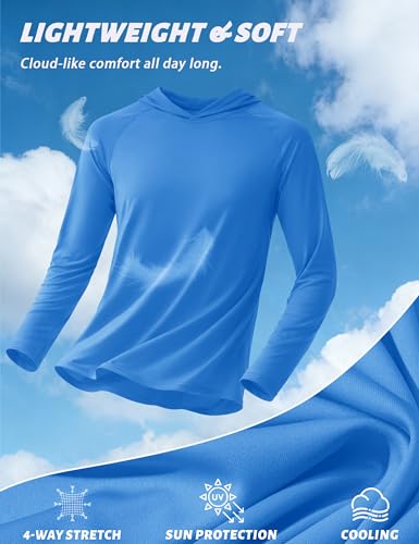 Image of KEFITEVD Men's Sun Hoodie Long Sleeve Fishing UPF 50+ SPF Quick Dry Shirts