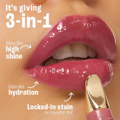 Image of Lakme 9to5 Hya Beach Edit Lip Gloss Stain -2 Rosy Sunday, Long Lasting Stain, For Soft and Nourished Lips, with Linoleic Acid & Hyaluronic Acid, SPF 15, Non-Sticky and Lightweight, 10 ml