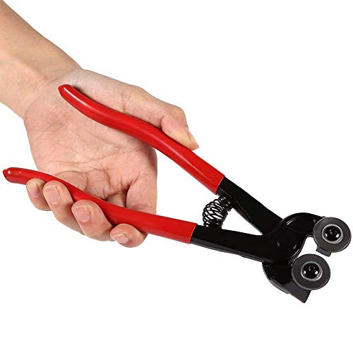 200mm Glass Mosaic Cut Nipper, Heavy-Duty Ceramic Tile Wheel Cutter Pliers Tool, Red