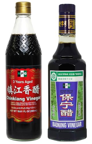 NPG Chinkiang Vinegar 19.61 Fl Oz (580ml), and Baoning Vinegar 16.9 Fl Oz