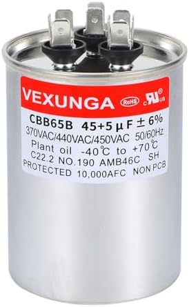 VEXUNGA AC Capacitor 45+5uF 45/5 MFD